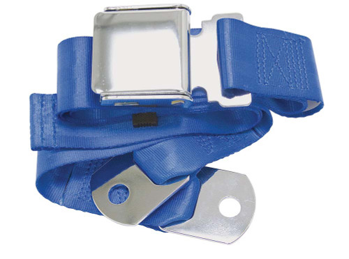 SEAT LAP BELT 75" COBALT BLUE WITH CHROME AVIATION-STYLE LIFT-UP BUCKLE (258-CBB-75)