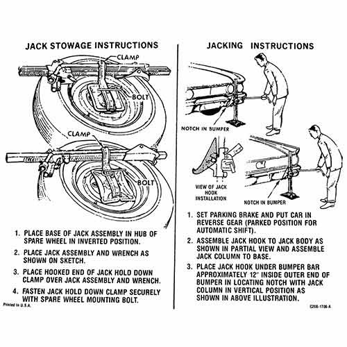 JACK INSTRUCTIONS DECAL 1962-63 FAIRLANE (DF441)