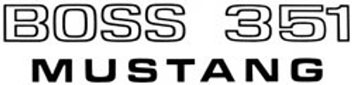 EXTERIOR DECAL "BOSS 351" FENDER BLACK 71 MUSTANG