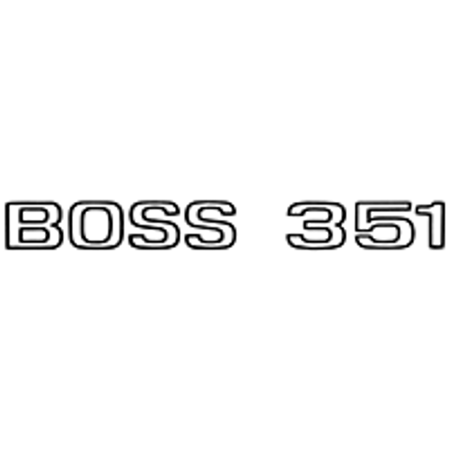 EXTERIOR DECAL "BOSS 351" DECK LID BLACK 71 MUSTANG