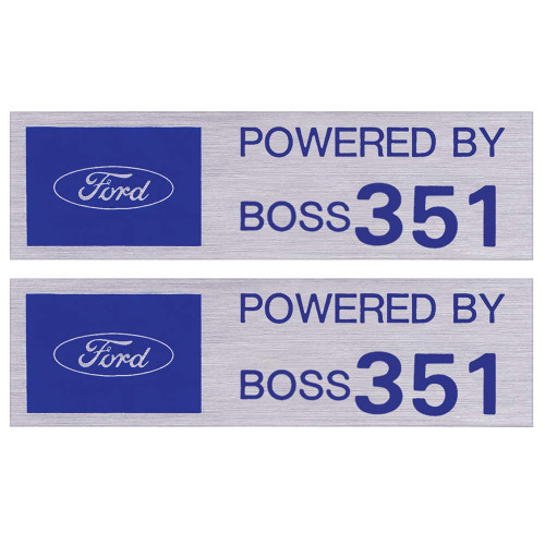 VALVE COVER DECALS "FORD POWERED BY BOSS 351" (DF616)