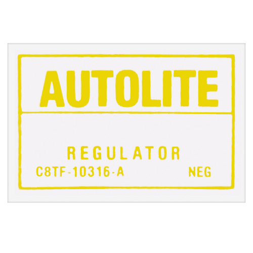 VOLTAGE REGULATOR DECAL 1968-70 FORD FAIRLANE GALAXIE MUSTANG WITH AIR CONDITIONING (DF967)