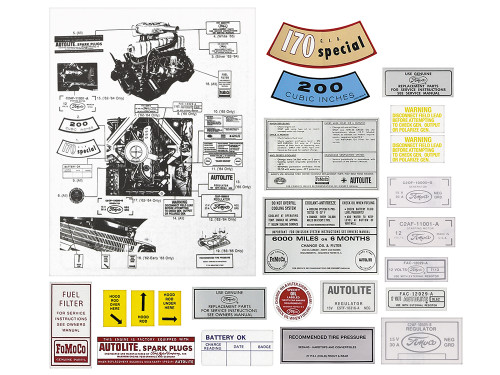 DECAL KIT 1962-65 FALCON 170 200 ENGINE INTERIOR DETAILING SEDAN HARDTOP CONVERTIBLE 19 PIECES (DK7)