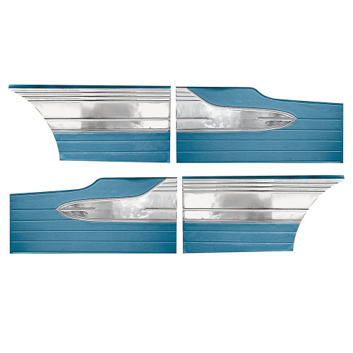DOOR TRIM PANELS 1963 FORD FALCON 4-DOOR SEDAN FRONT AND REAR BLUE (DP63FA54-02FR)