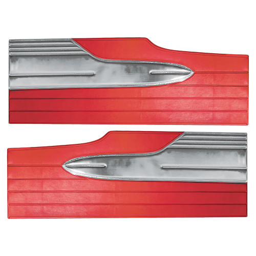 DOOR PANELS - FRONT ONLY 1963 FORD FALCON RANCHERO RED DELUXE INTERIOR (DP63FAFT-03)