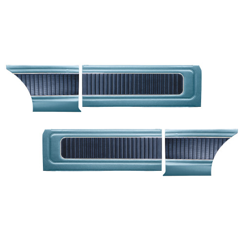 DOOR-QUARTER TRIM PANELS TWO-TONE BLUE 1965 FORD FALCON 2-DOOR SEDAN FRONT-REAR SET (DP65FA65-02/02FR)