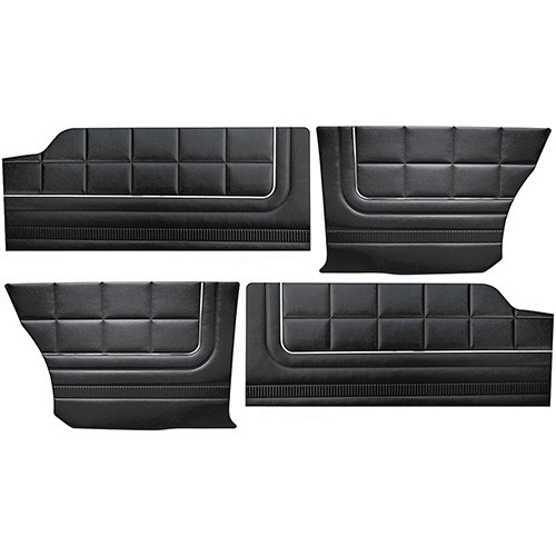DOOR-QUARTER TRIM PANELS 1965 FORD FAIRLANE 500 HARDTOP BLACK FRONT-REAR LH-RH (DP65FL50065-01FR)