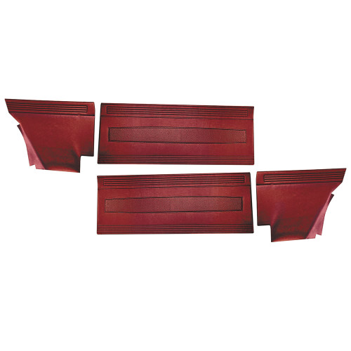 DOOR-QUARTER TRIM PANELS 1967 MERCURY CYCLONE GT HARDTOP FRONT-REAR SET DARK RED-MAROON (DP67CY65-04FR)