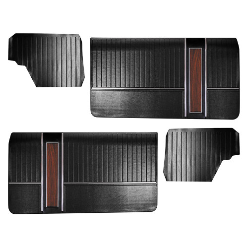 DOOR AND QUARTER TRIM PANELS-1967 GALAXIE 500 CONVERTIBLE FRONT AND REAR BLACK (DP67GA76-01FR)