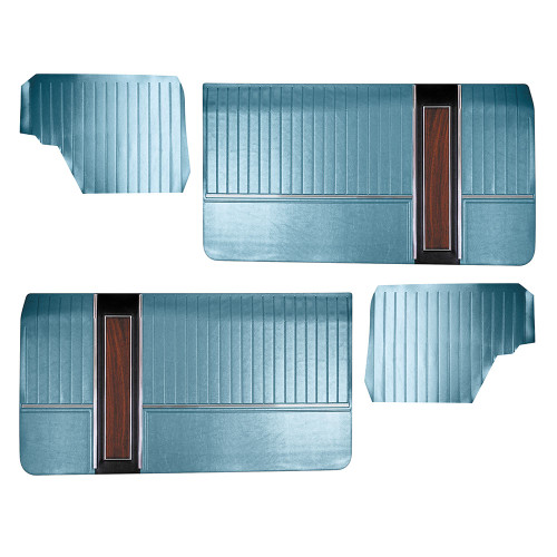 DOOR AND QUARTER TRIM PANELS-1967 GALAXIE 500 CONVERTIBLE FRONT AND REAR BLUE (DP67GA76-02FR)