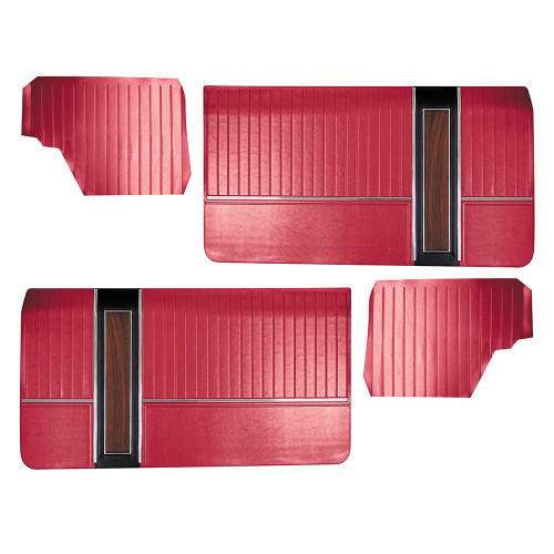 DOOR AND QUARTER TRIM PANELS-1967 GALAXIE 500 CONVERTIBLE FRONT AND REAR RED (DP67GA76-03FR)