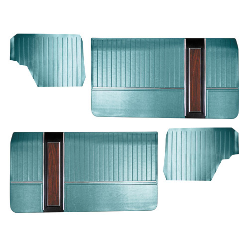 DOOR AND QUARTER TRIM PANELS-1967 GALAXIE 500 CONVERTIBLE FRONT AND REAR AQUA (DP67GA76-16FR)