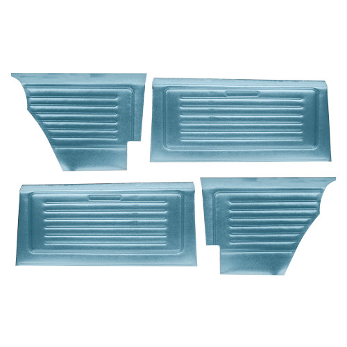DOOR-QUARTER TRIM PANELS SET BLUE 1968 FORD TORINO GT FASTBACK FRONT-REAR SET (DP68FL63-02GT)