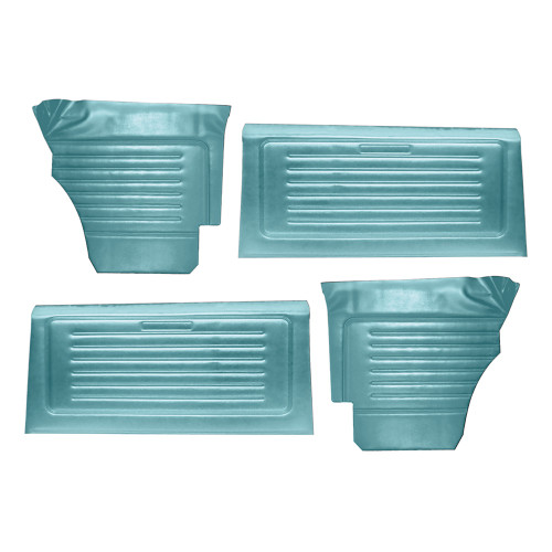 DOOR-QUARTER TRIM PANELS SET AQUA 1968-69 FORD TORINO GT HARDTOP FRONT-REAR SET (DP68FL65-16GT)