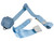 RETRACTABLE LAP AND SHOULDER BELTS POWDER BLUE WITH CHROME AVIATION-STYLE LIFT-UP HANDLES (359-PDB)