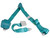 RETRACTABLE LAP AND SHOULDER BELTS TURQUOISE WITH CHROME AVIATION-STYLE LIFT-UP HANDLES (359-TRQ)