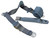 RETRACTABLE LAP AND SHOULDER BELTS FOR BUCKET SEATS BLUE WITH CHROME STARBURST-DESIGN PUSH-BUTTON HANDLE (369-BLU-12)