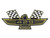 FENDER EMBLEM EARLY 1960S FORD GALAXIE FAIRLANE 429 BLACK/WHITE EAGLE CHECKED FLAGS GOLDEN TRIM & HARDWARE (C2AZ-16228H)