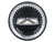 GRILLE EMBLEM INSERT 1966 FORD FAIRLANE BLACK WITH SILVER TRIM & CREST STANDARD TEXTURED ARGENT ORNAMENT (C6OZ-8213STD)