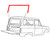LIFTGATE WEATHERSTRIP 1966-68 FORD BRONCO WAGON REAR UPPER AND SIDE RUBBER SEAL (C6TZ-98404A06B)
