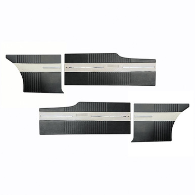 DOOR-QUARTER TRIM PANELS BLACK-WHITE 1963 MERCURY COMET CUSTOM 2