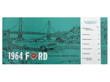 1964 FORD REGISTERED OWNER'S MANUAL GALAXIE AND WAGONS MAINTENANCE