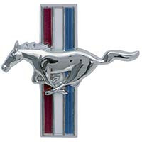GLOVE BOX DOOR EMBLEM 1965-66 FORD MUSTANG CHROME RUNNING PONY ON