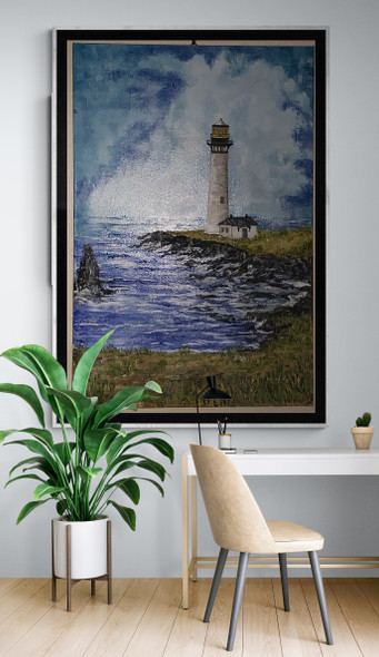 Pigeon Point Lighthouse painting by Michael Silbaugh.