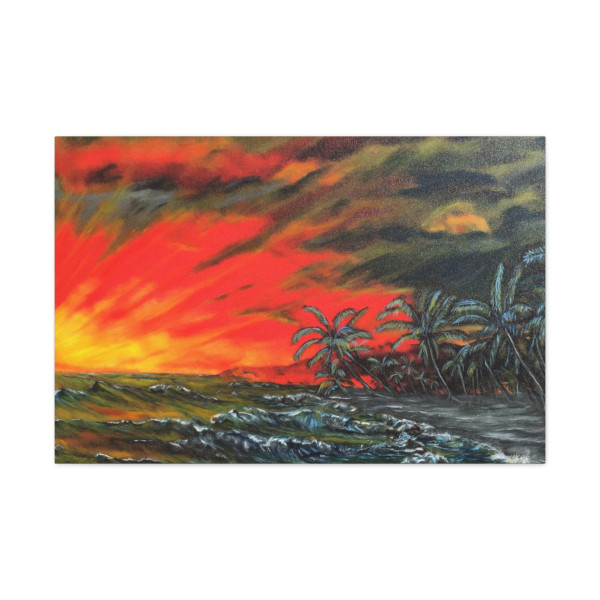 "Black Sand Beach" is a rendering derived from "Expectation", original oil painting by Michael Silbaugh.