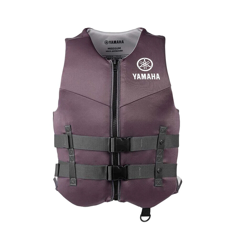 Yamaha Neoprene 2-Buckle PFD Life Jacket Vest USCG App Black Gray