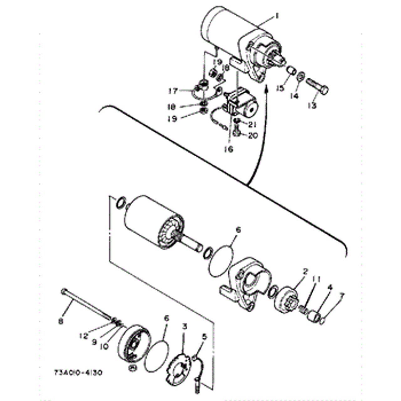 Yamaha Genuine OEM EF5000 EF4000 EC5000 EC4000 Starting Motor Assembly