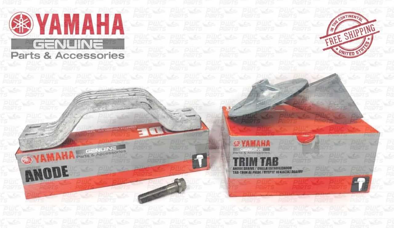 YAMAHA 115 2-STK Trim Tab Bracket Anode Bolt Kit 6G5-45251-02-00