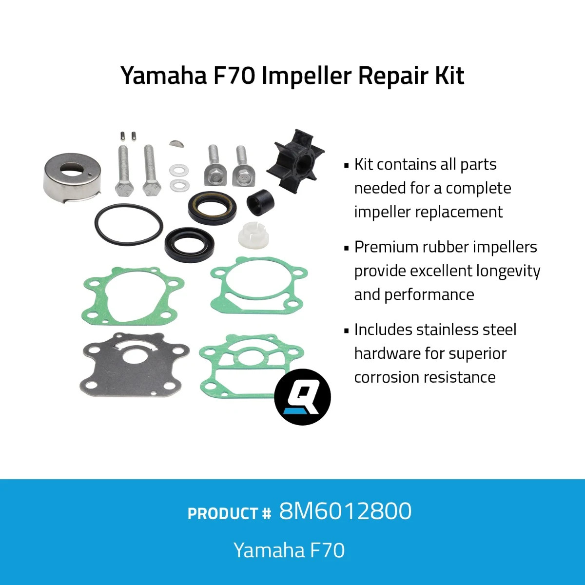 Quicksilver Yamaha F70 Impeller Repair Kit 8M6012800