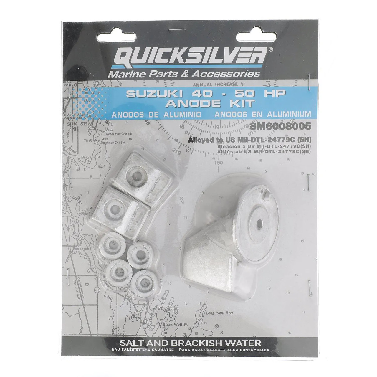 Quicksilver Aluminum Anode Kit for Suzuki 40-50HP 8M6008005