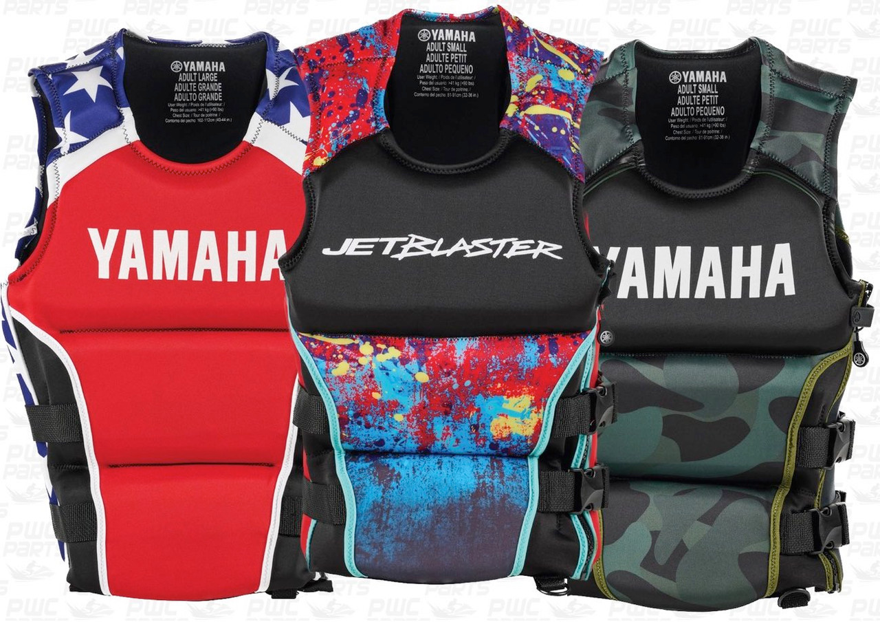 YAMAHA Neoprene Side-Entry PFD Life Vest Jacket BLACK RED BLUE