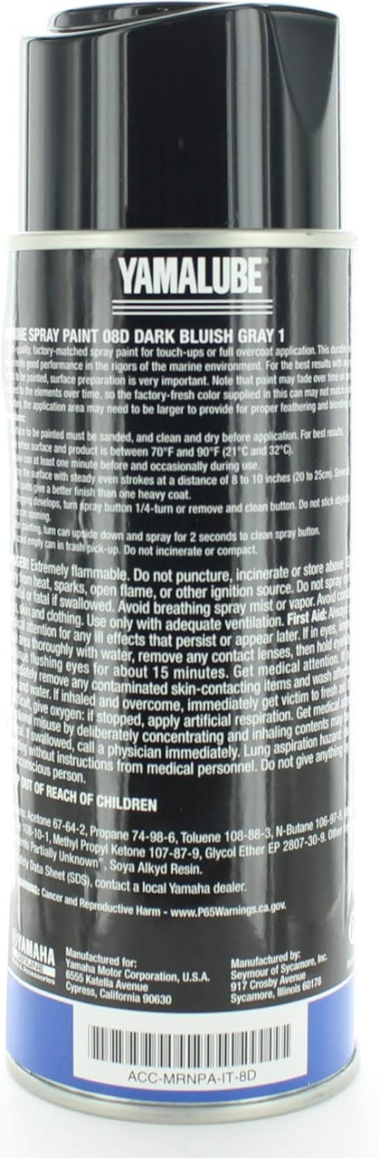 YAMAHA OEM Yamalube Marine Spray Paint 8D Dark Blue Gray 12 oz ACC