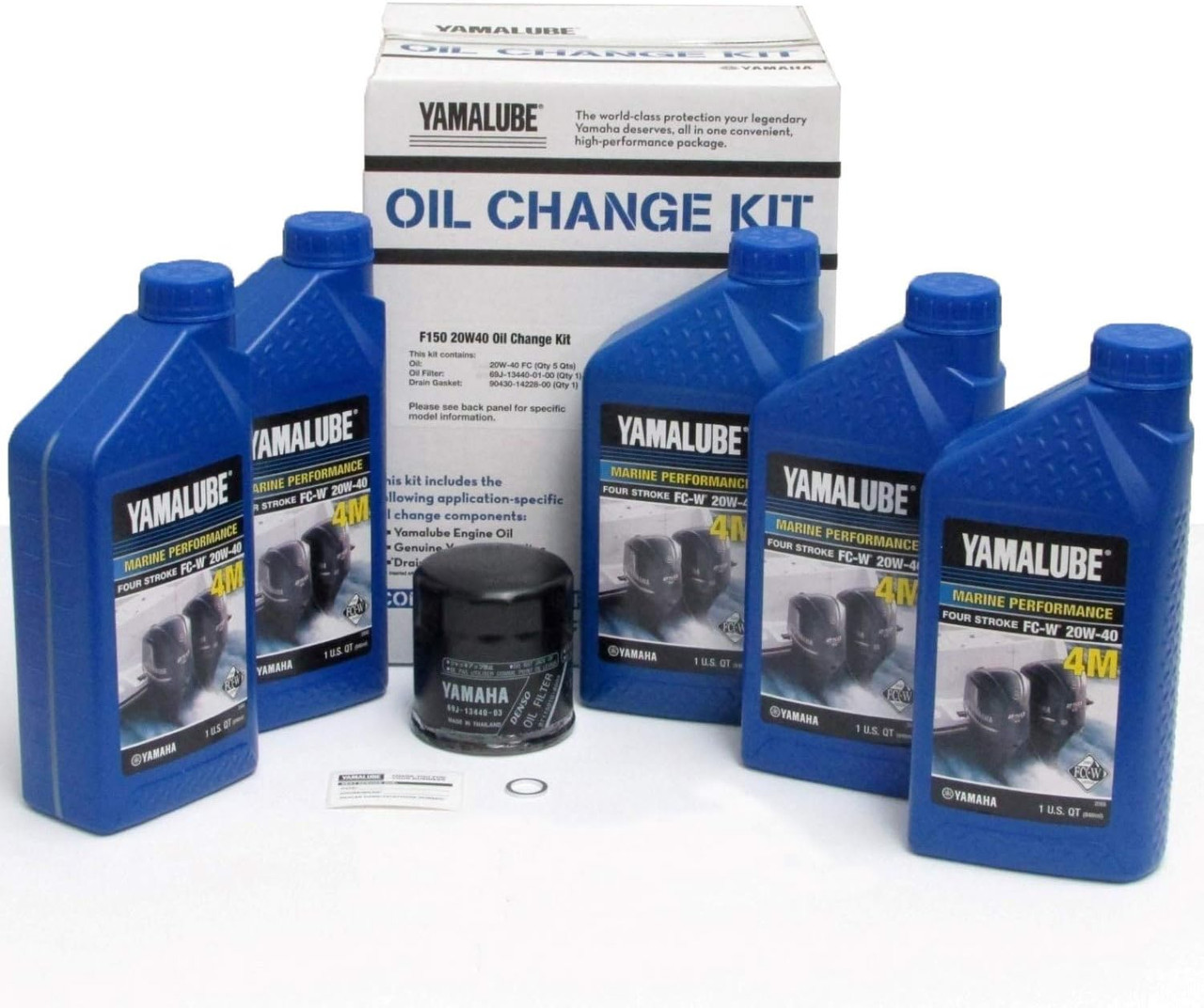 YAMAHA OEM Yamalube Outboard F150 20W40 Oil Change Kit LUB-MRNMR-KT-20