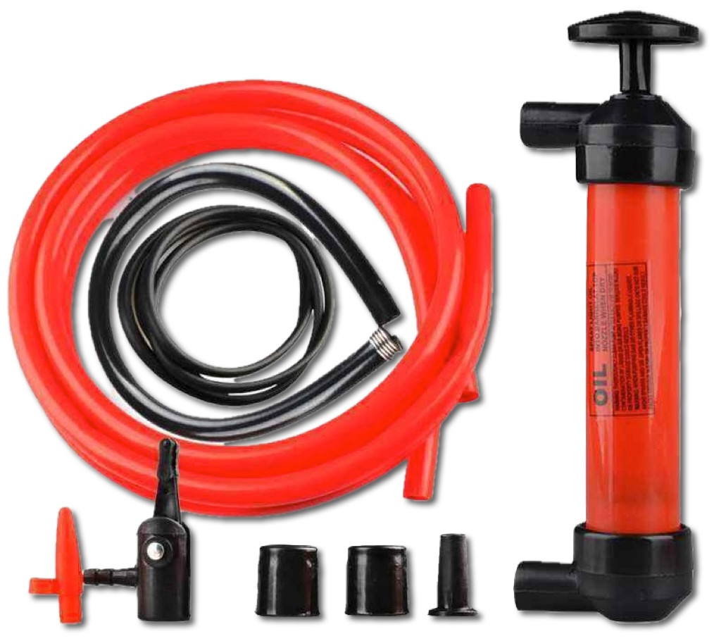 PWCParts Multi-Use Hand Siphon Fuel Oil Transfer Pump, 3-in-1