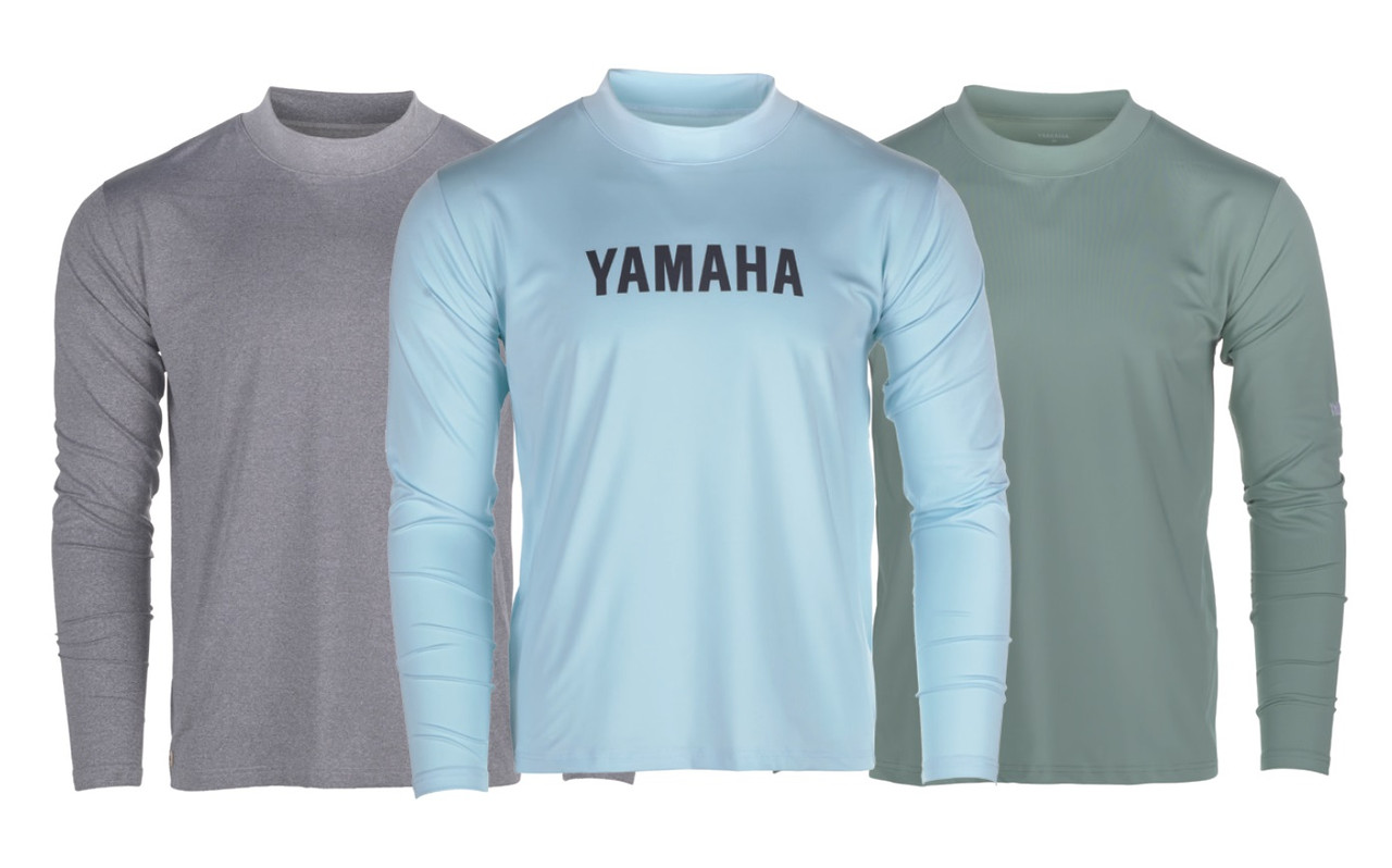 YAMAHA Men's Sun Shirt GRAY BLUE GREEN WTC-24SSMS