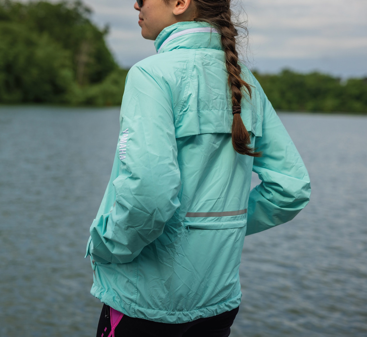 YAMAHA Women's Ultra-Light Rain Jacket TEAL WTC-25FRJ-SF