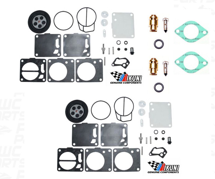 Genuine MIKUNI SeaDoo DUAL Carburetor Rebuild Kit & Needle Seat