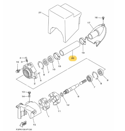 YAMAHA OEM Pipe 1 F2N-U883B-00-00