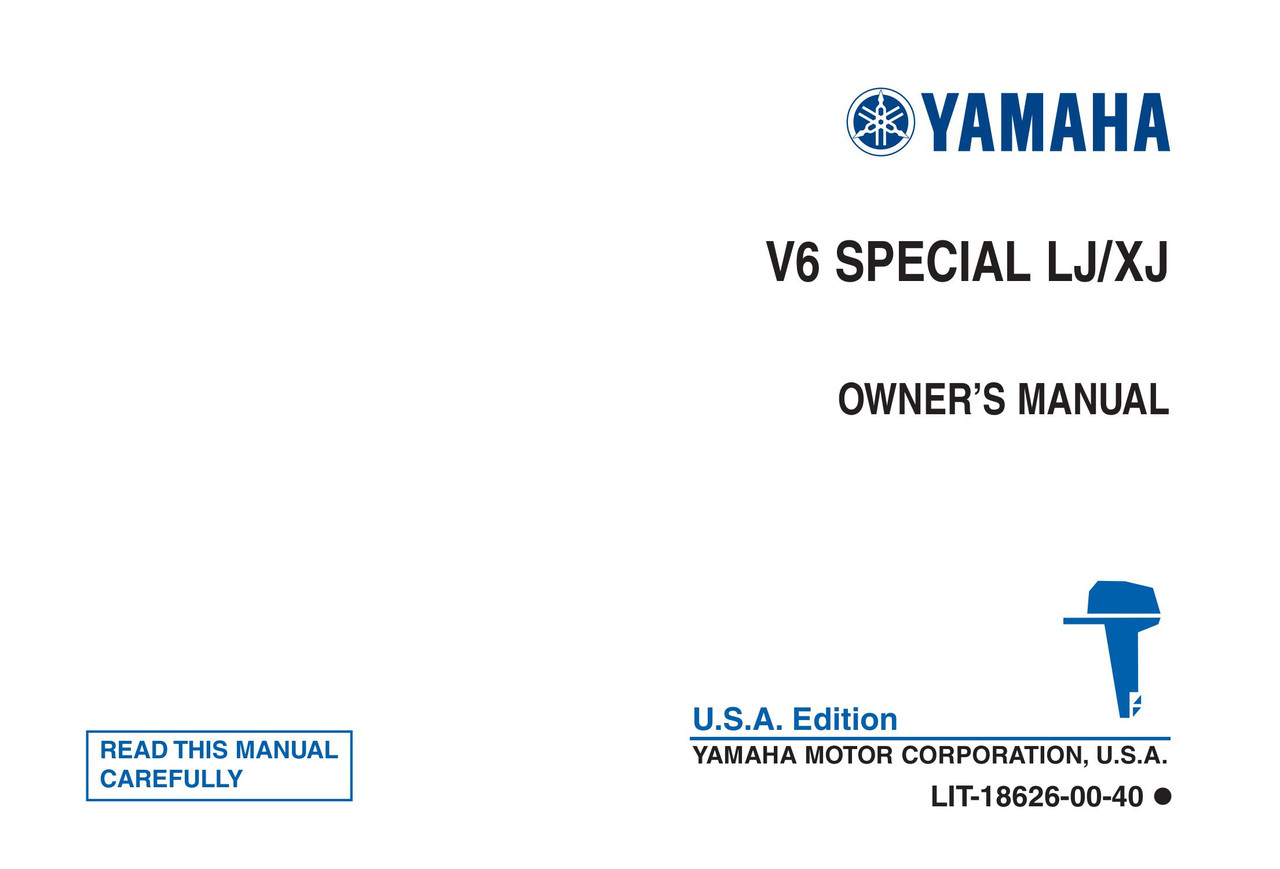 YAMAHA OEM Owner's Manual - V6-SPECIAL LK/XK - LIT-18626-00-40