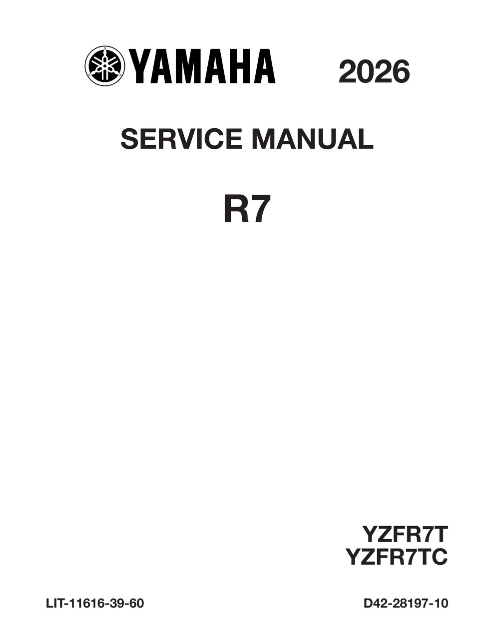 YAMAHA　YZF-R7 サービスマニュアル YAMAHA OEM Service Manual - 2026 YZF-R7 / 70TH ANNIVERSARY EDITION
