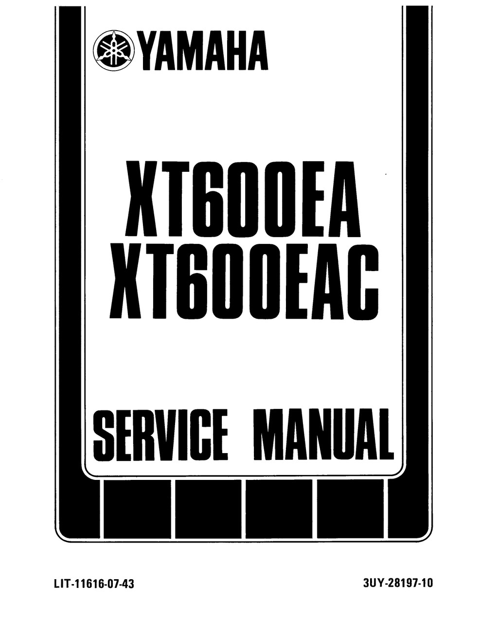 YAMAHA OEM Service Manual - 1990 - 1995 XT600E - LIT-11616-07-43