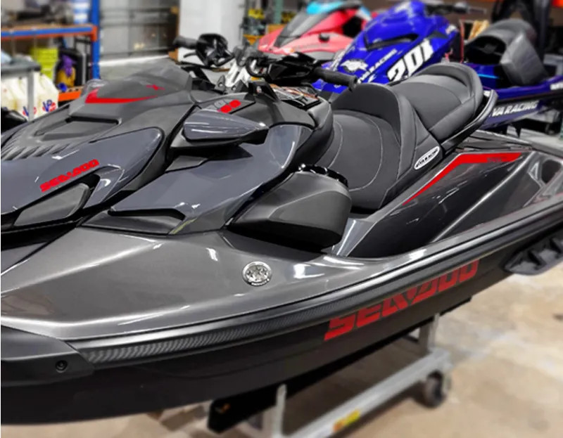 RIVA Sea-Doo 2024+ GTR-X 300 Seat Cover - Black w/Silver Stitching