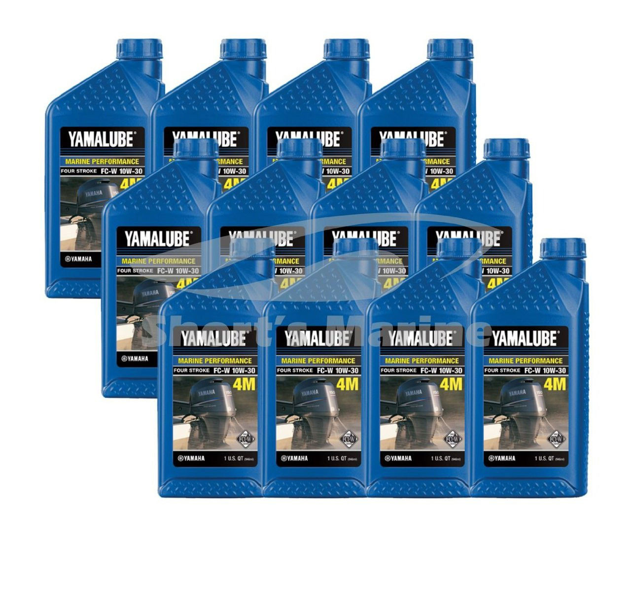 Yamalube Yamaha 4Stroke Engine Oil Case of (12) Quarts (LUB10W30FC12C)