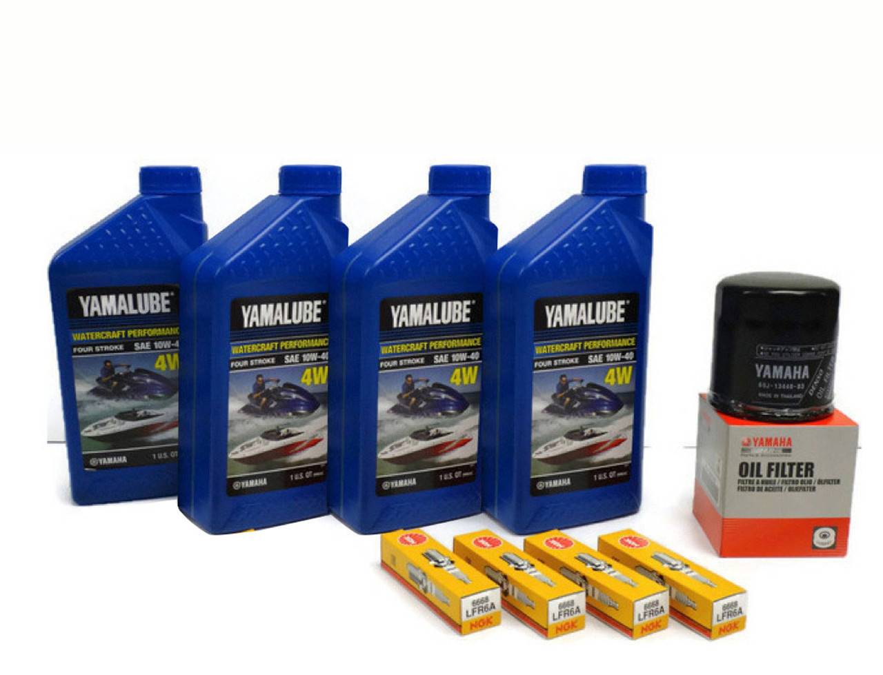 YAMAHA SVHO 1.8L WaveRunner Oil Change Kit w/Filter FX-SVHO FZR-SVHO  FZS-SVHO GP1800 GP1800R 69J-13440-03-00 NGK Spark Plugs Maintenance Kit