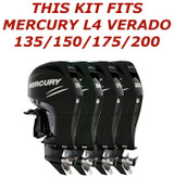 Quicksilver 25W40 4-Stroke Mercury VERADO L4 150 HP-200 HP Oil Change Kit 8M0169542