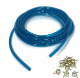 PWC Jet Ski SeaDoo Yamaha Blue Poly Fuel Hose Line 6mm x 15' + 10 Clips/ Filter